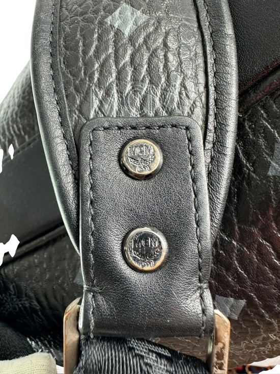 Genuine MCM Monogram Stark Side Studs Visetos Black Backpack Logo Unisex main image 11